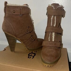 Brown Heeled Ankle Boots